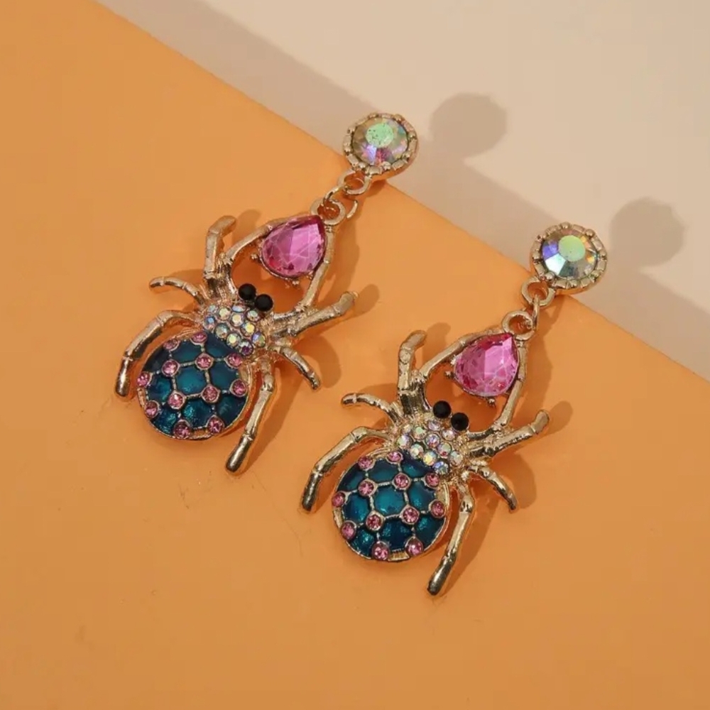 Colorful Spider Earrings